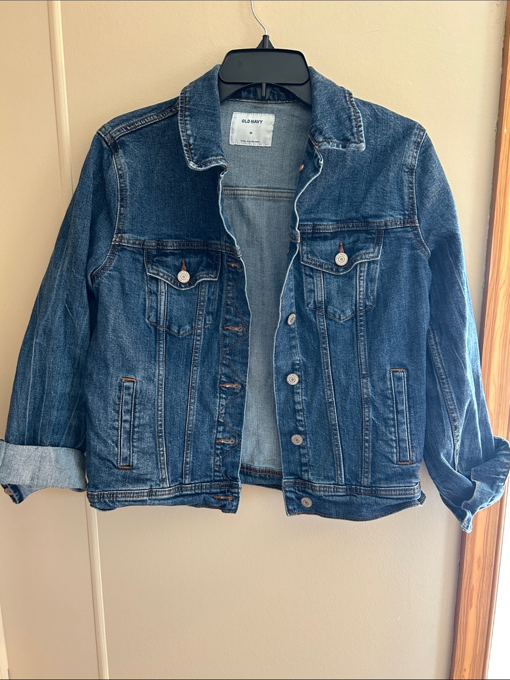 Old Navy Dark Blue Denim Jacket with Button Front